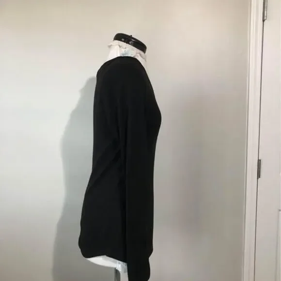 Blouse Large (12-14) Faded Glory Long Sleeve Black C5286 - Picture 4 of 5